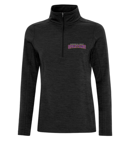 Spartans Staff Ladies Vintage 1/2 Zip Sweatshirt with Embroidered Logo