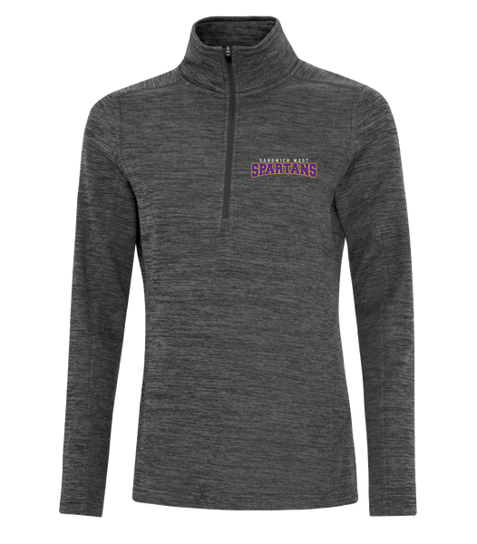 Spartans Staff Ladies Vintage 1/2 Zip Sweatshirt with Embroidered Logo