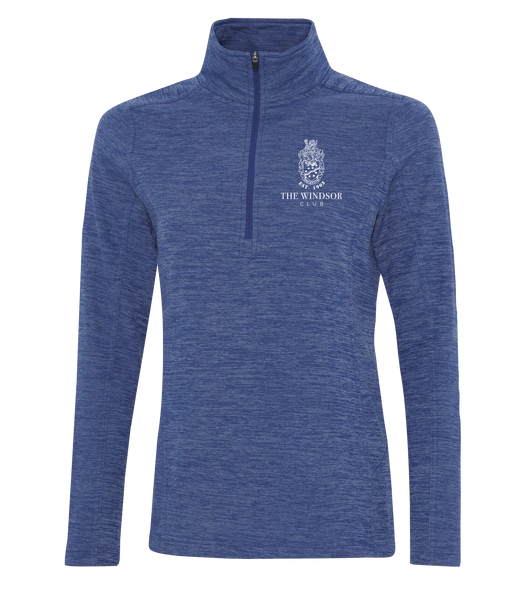 The Windsor Club Ladies Vintage 1/2 Zip Sweatshirt with Embroidered Logo