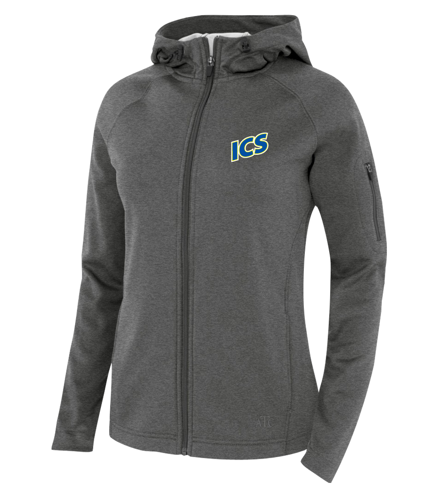 Impact Staff Ladies Hooded Yoga jacket with Embroidered Logo