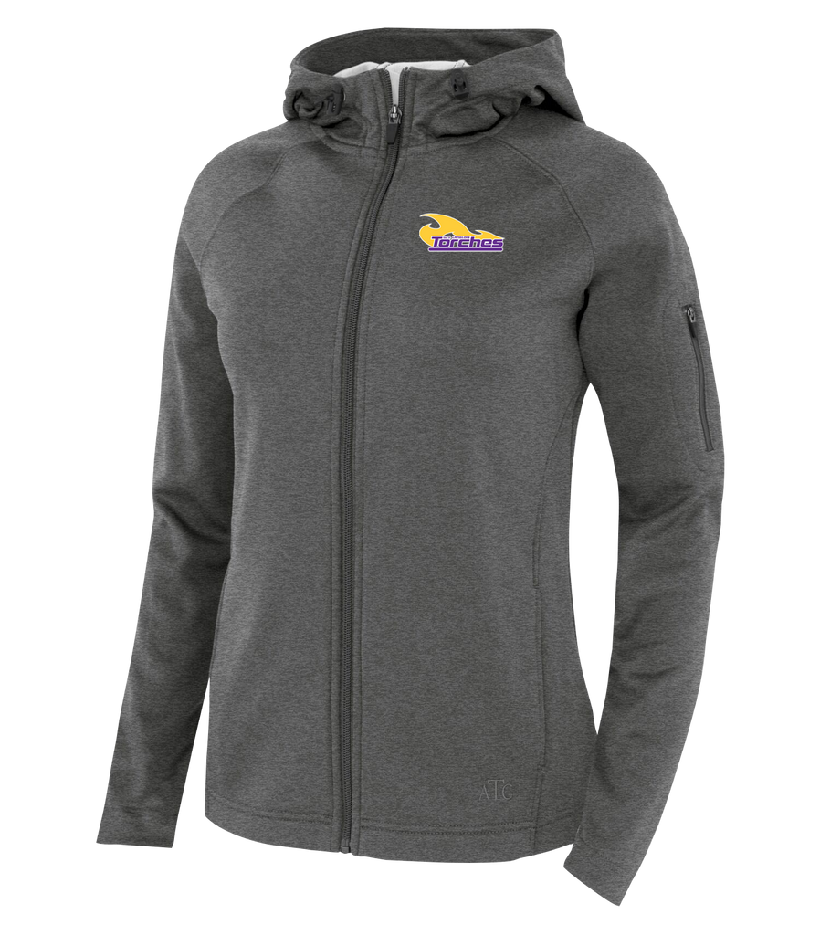 Torches Ladies Hooded Yoga jacket with Embroidered Logo