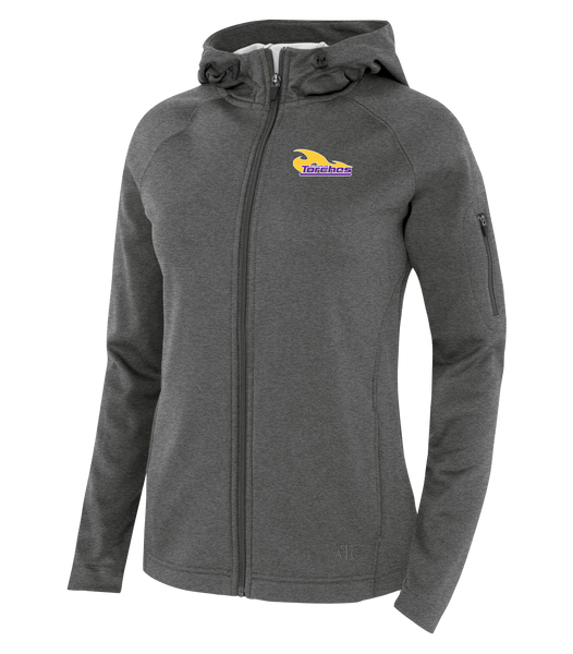 Torches Ladies Hooded Yoga jacket with Embroidered Logo