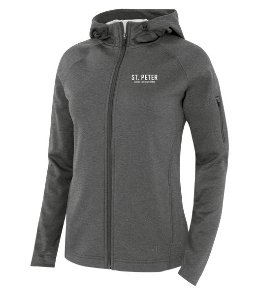 St. Peter Ladies Hooded Yoga jacket with Embroidered Logo