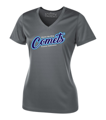 Comets Script Ladies Dri-Fit Short Sleeve with Printed Logo