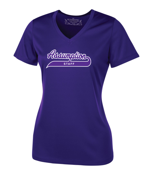 Assumption Staff Ladies 'Alternate Script' Dri-Fit Short Sleeve