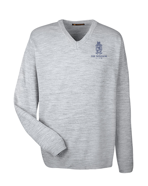 The Windsor Club Adult V-Neck Sweater with Embroidered Logo