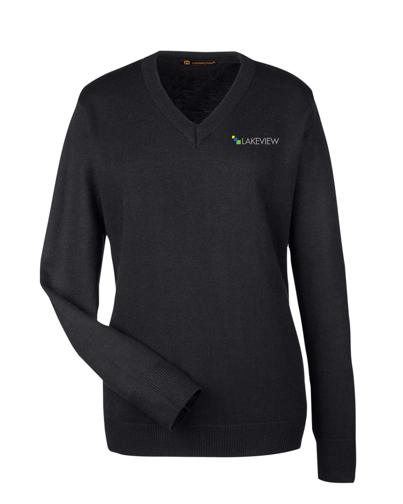 Lakeview Ladies V-Neck Sweater with Embroidered Logo