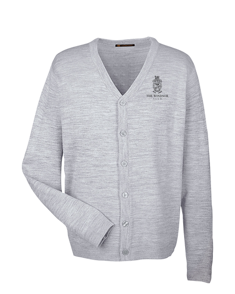 The Windsor Club Men's V-Neck Sweater with Embroidered Logo