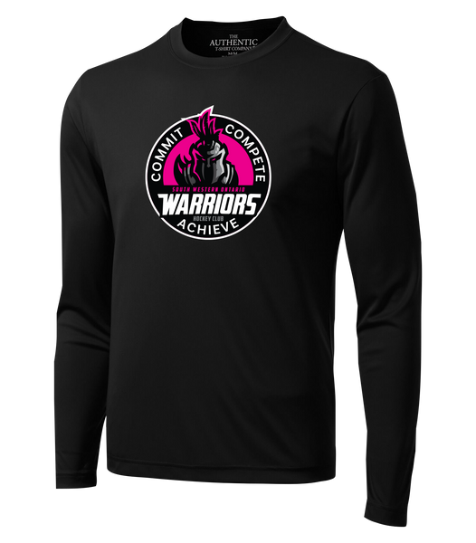 SWO Warriors Pink Badge Adult Dri-Fit Long Sleeve with Printed Logo
