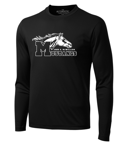 Mustang Staff Adult Dri-Fit Long Sleeve with Printed Logo