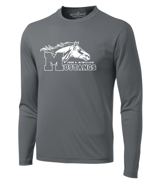 Mustang Staff Adult Dri-Fit Long Sleeve with Printed Logo