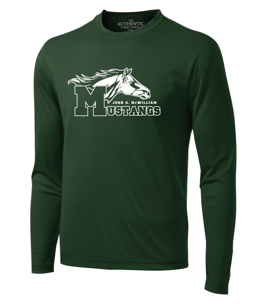 Mustang Staff Adult Dri-Fit Long Sleeve with Printed Logo