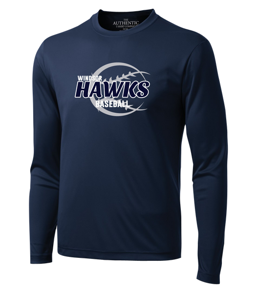 Hawks Baseball Adult Dri-Fit Long Sleeve with Printed Logo