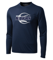 Hawks Baseball Adult Dri-Fit Long Sleeve with Printed Logo