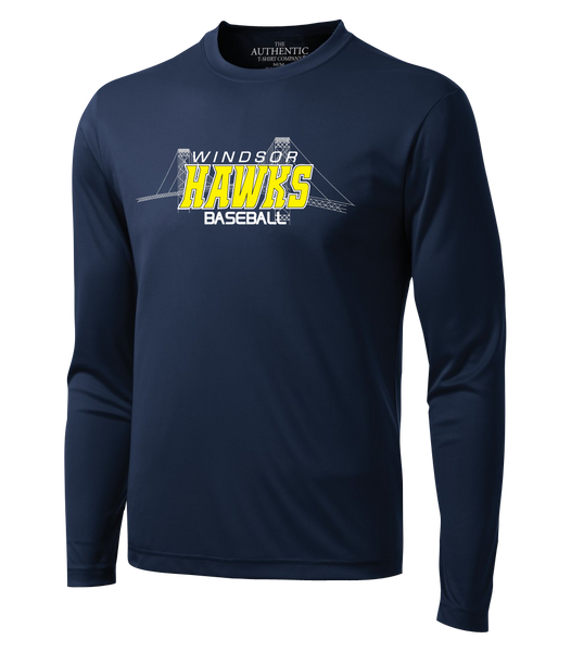 Windsor Hawks Baseball Youth Dri-Fit Long Sleeve with Printed Logo