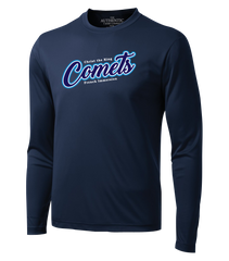 Comets Script Adult Dri-Fit Long Sleeve with Printed Logo