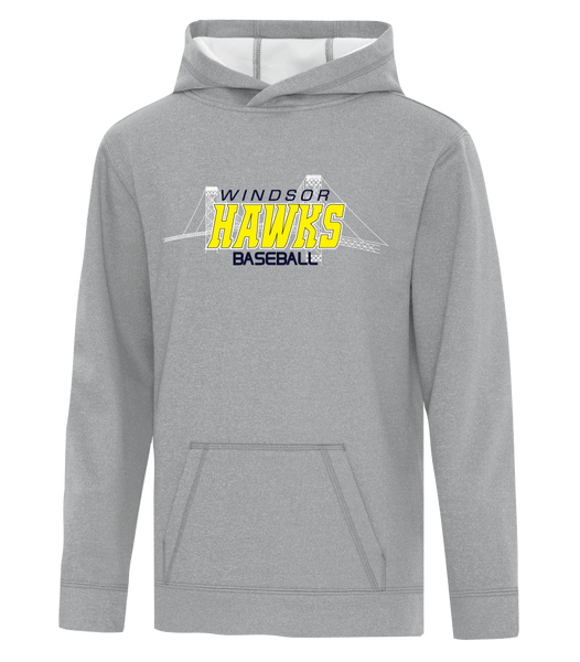 Windsor Hawks Baseball Youth Dri-Fit Hoodie with Printed Logo