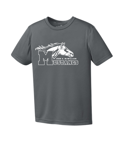 Mustang Youth Dri-Fit T-Shirt with Printed Logo