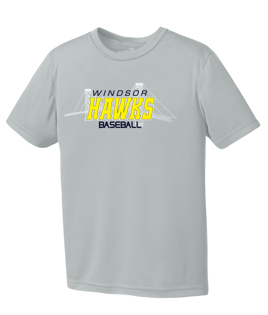 Windsor Hawks Baseball Youth Dri-Fit T-Shirt with Printed Logo