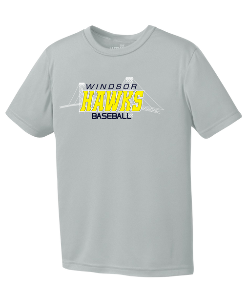 Windsor Hawks Baseball Youth Dri-Fit T-Shirt with Printed Logo