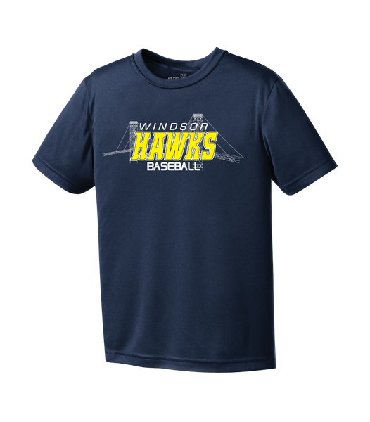 Windsor Hawks Baseball Youth Dri-Fit T-Shirt with Printed Logo
